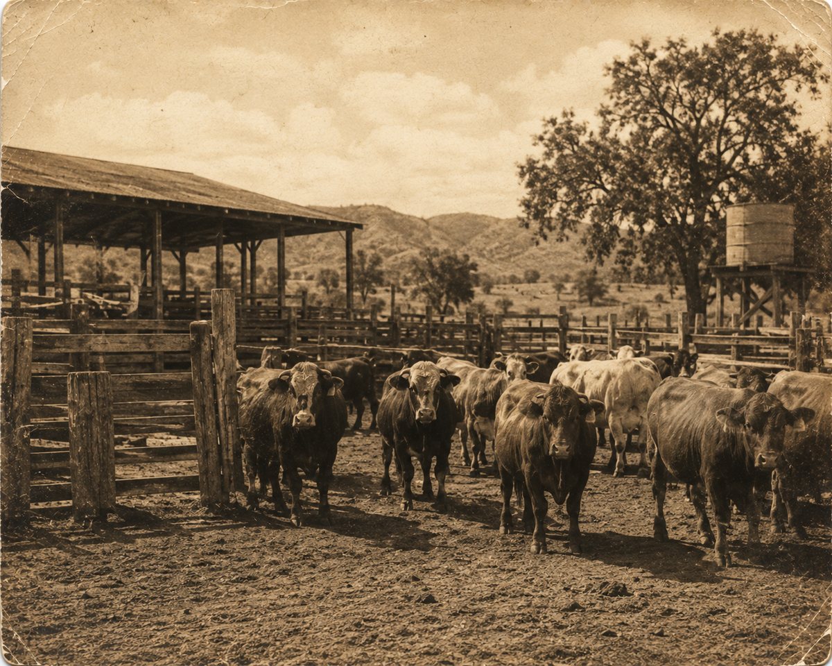 El hato en los corrales de la hacienda
